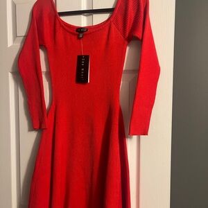 Red Long Sleeve Dress, XL
